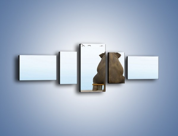 Obraz na płótnie – Przemyślenia słonia w samotności – pięcioczęściowy Z120W6