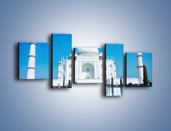 Obraz na płótnie – Taj Mahal pod błękitnym niebem – pięcioczęściowy AM077W7