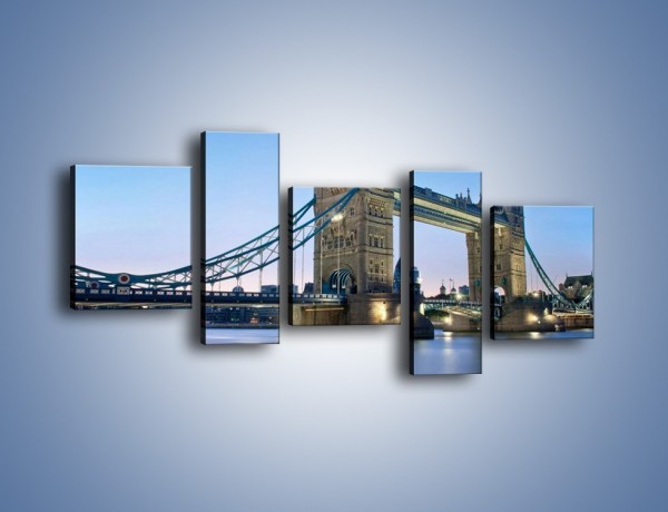 Obraz na płótnie – Tower Bridge o poranku – pięcioczęściowy AM143W7