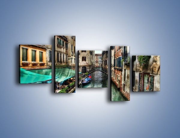 Obraz na płótnie – Wenecka uliczka w kolorach HDR – pięcioczęściowy AM374W7