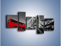 Obraz na płótnie – Tower Bridge i czerwony autobus – pięcioczęściowy AM394W7