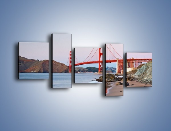 Obraz na płótnie – Most Golden Gate – pięcioczęściowy AM406W7