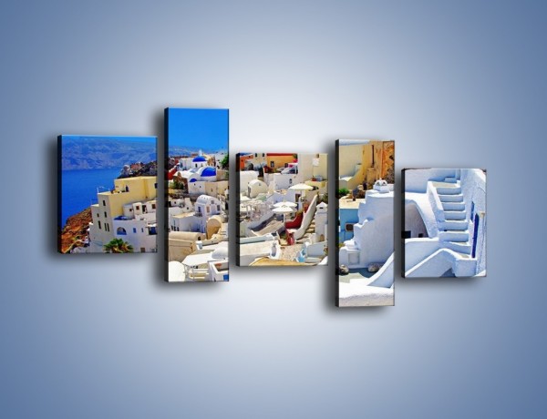 Obraz na płótnie – Urokliwe miasteczko w Santorini – pięcioczęściowy AM426W7