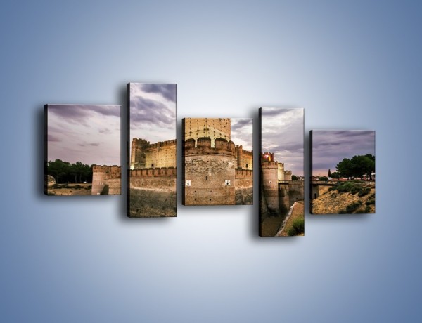 Obraz na płótnie – Zamek La Mota w Hiszpanii – pięcioczęściowy AM457W7