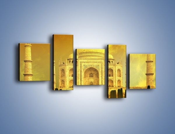 Obraz na płótnie – Tadź Mahal w żółtym kolorze – pięcioczęściowy AM465W7
