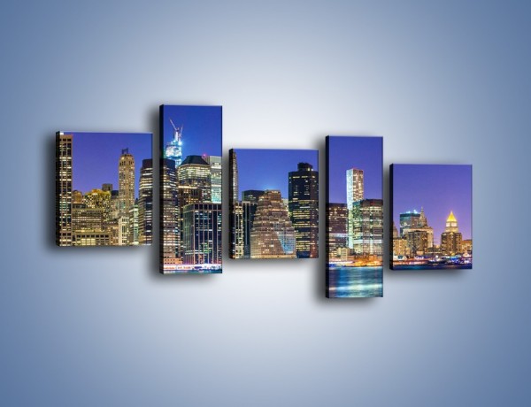 Obraz na płótnie – Kolorowa panorama Nowego Yorku – pięcioczęściowy AM479W7