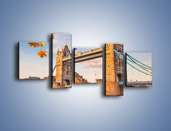 Obraz na płótnie – Tower Bridge jesienną porą – pięcioczęściowy AM511W7