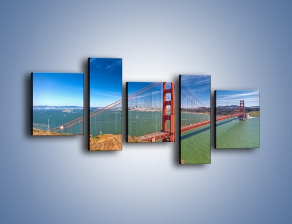 Obraz na płótnie – Most Golden Gate o poranku – pięcioczęściowy AM600W7