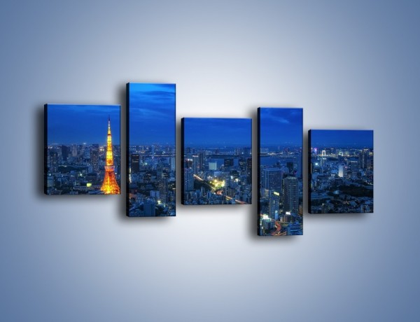 Obraz na płótnie – Tokyo Tower w Japonii – pięcioczęściowy AM621W7