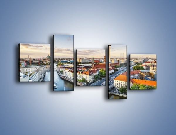 Obraz na płótnie – Panorama Berlina – pięcioczęściowy AM673W7