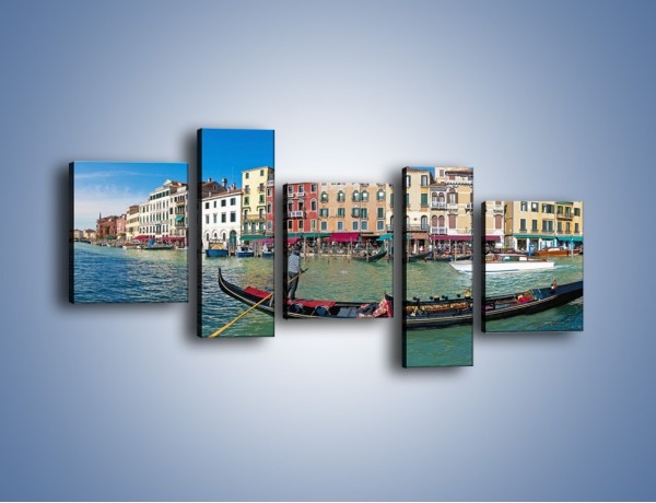 Obraz na płótnie – Panorama Canal Grande w Wenecji – pięcioczęściowy AM745W7