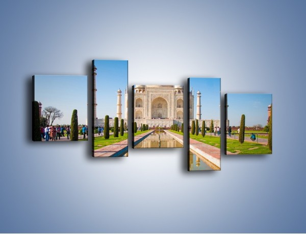 Obraz na płótnie – Taj Mahal pod błękitnym niebem – pięcioczęściowy AM750W7