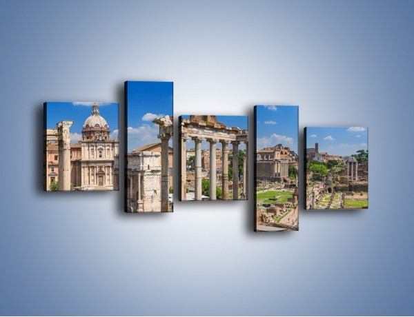 Obraz na płótnie – Panorama rzymskich ruin – pięcioczęściowy AM767W7
