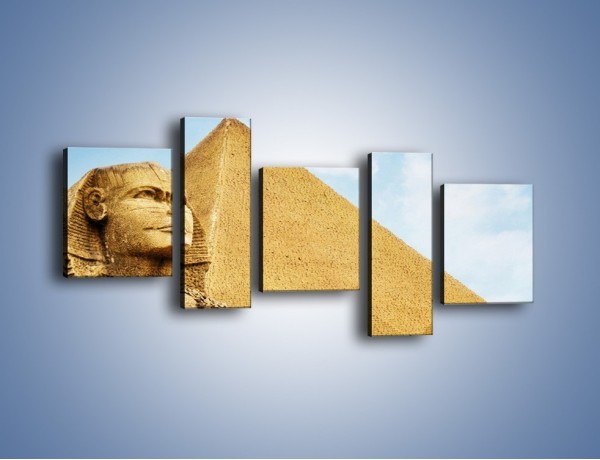 Obraz na płótnie – Sfinks i piramidy – pięcioczęściowy AM782W7
