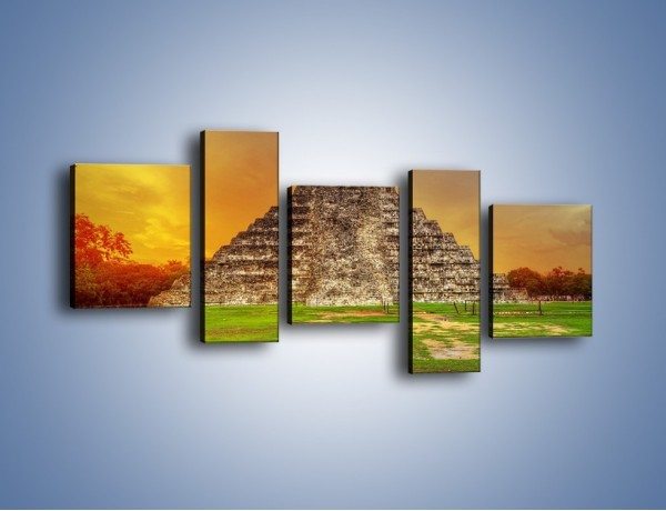 Obraz na płótnie – Piramida Kukulkana w Meksyku – pięcioczęściowy AM814W7