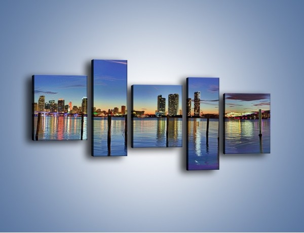 Obraz na płótnie – Panorama Miami – pięcioczęściowy AM818W7