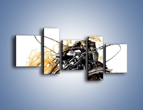 Obraz na płótnie – Mroczna postać na motorze – pięcioczęściowy GR167W7