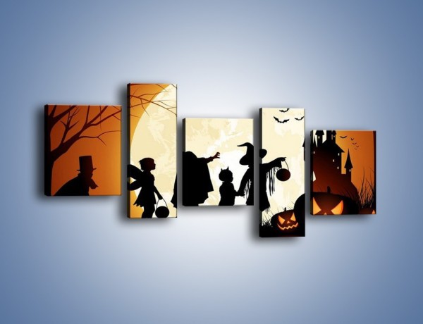 Obraz na płótnie – Mali bohaterowie w halloween – pięcioczęściowy GR234W7