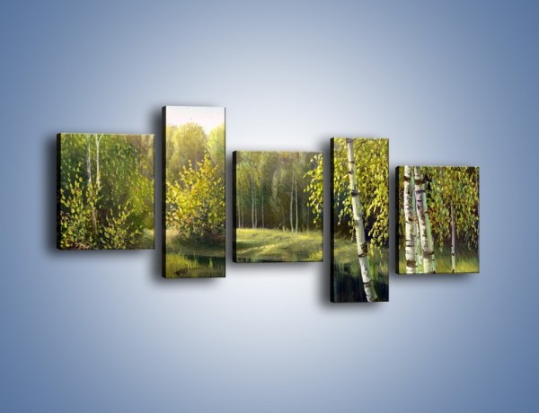 Obraz na płótnie – Tradycyjny leśny widok – pięcioczęściowy GR285W7