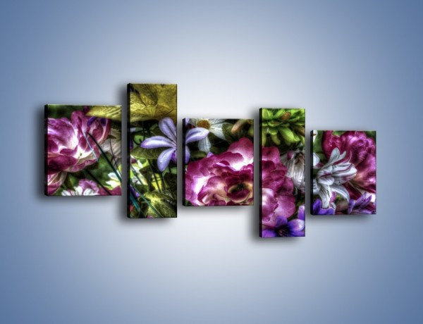 Obraz na płótnie – Kwiaty w różnych odcieniach – pięcioczęściowy GR318W7