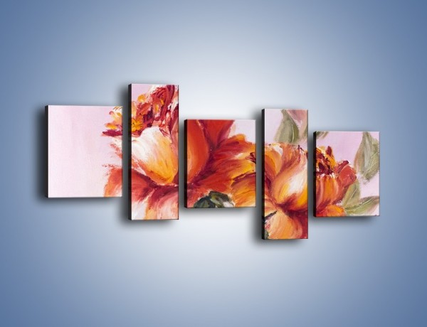 Obraz na płótnie – Kwiaty na płótnie malowane – pięcioczęściowy GR322W7
