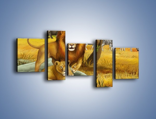 Obraz na płótnie – Zwierzęta na sawannie – pięcioczęściowy GR336W7