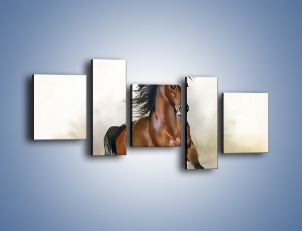 Obraz na płótnie – Piękny koń w galopie – pięcioczęściowy GR338W7