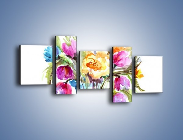 Obraz na płótnie – Wazonik z kwiatami – pięcioczęściowy GR446W7