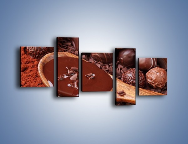 Obraz na płótnie – Praliny w płynącej czekoladzie – pięcioczęściowy JN018W7