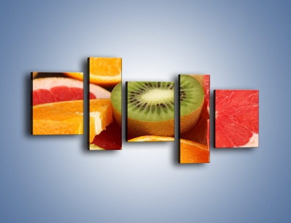 Obraz na płótnie – Kolorowe połówki owoców – pięcioczęściowy JN026W7
