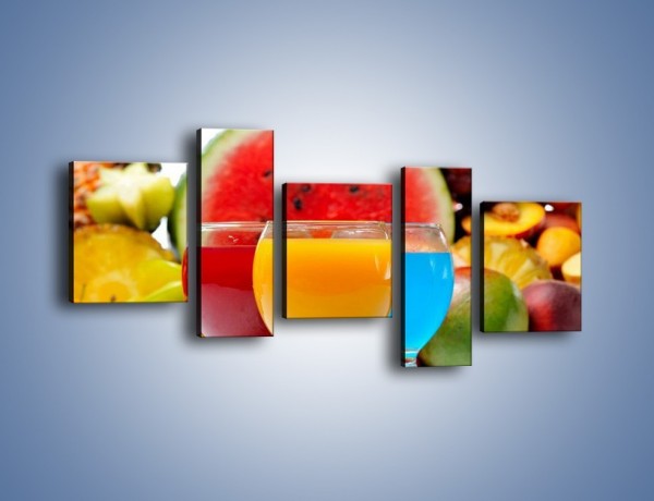 Obraz na płótnie – Kolorowe drineczki z soczystych owoców – pięcioczęściowy JN029W7