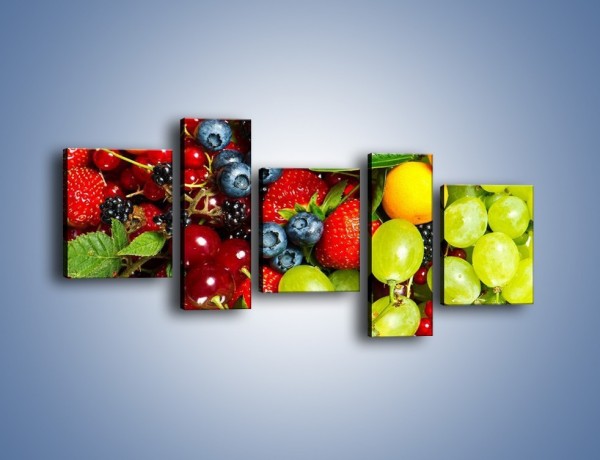 Obraz na płótnie – Wymieszane kolorowe owoce – pięcioczęściowy JN037W7