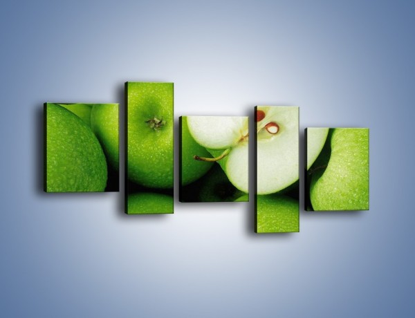 Obraz na płótnie – Zielone jabłuszka – pięcioczęściowy JN039W7