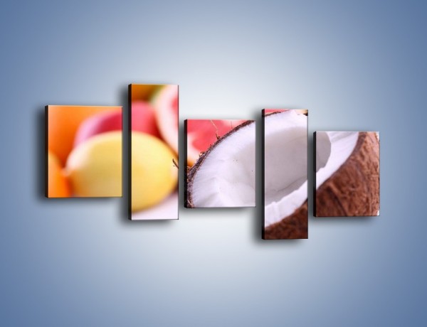 Obraz na płótnie – Kokosowo-owocowy mix – pięcioczęściowy JN042W7