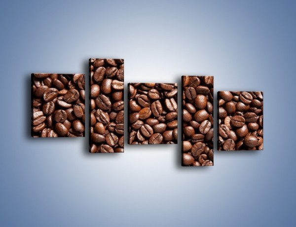 Obraz na płótnie – Ziarna świeżej kawy – pięcioczęściowy JN061W7
