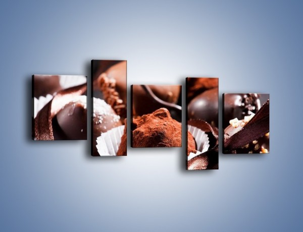 Obraz na płótnie – Wyroby z czekolady – pięcioczęściowy JN123W7
