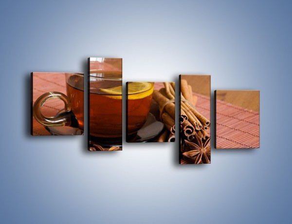 Obraz na płótnie – Rozgrzewająca filiżanka herbaty – pięcioczęściowy JN266W7