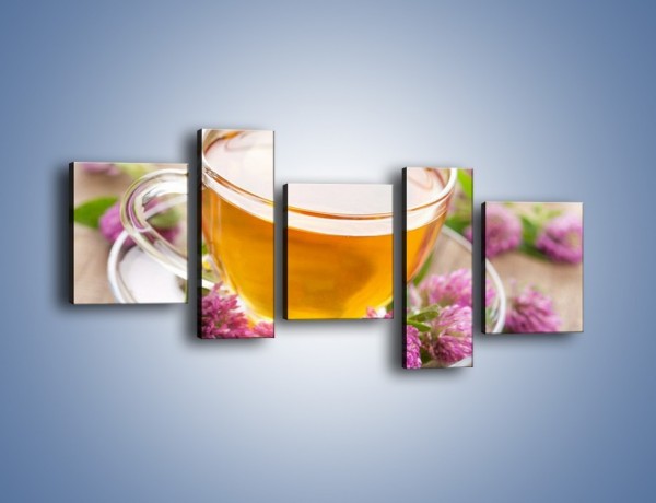 Obraz na płótnie – Herbata z kwiatami – pięcioczęściowy JN283W7