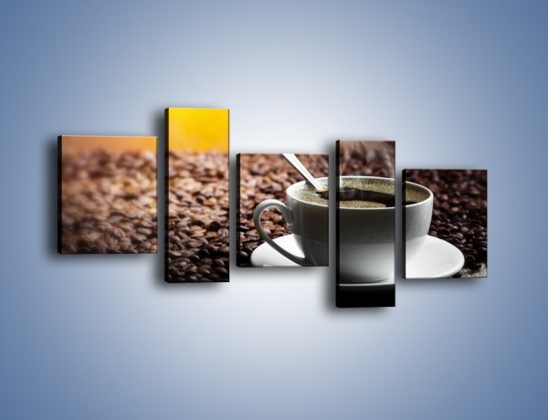 Obraz na płótnie – Aromatyczna filiżanka kawy – pięcioczęściowy JN298W7