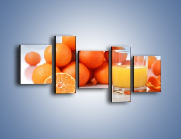 Obraz na płótnie – Szklanka soku pomarańczowego – pięcioczęściowy JN301W7