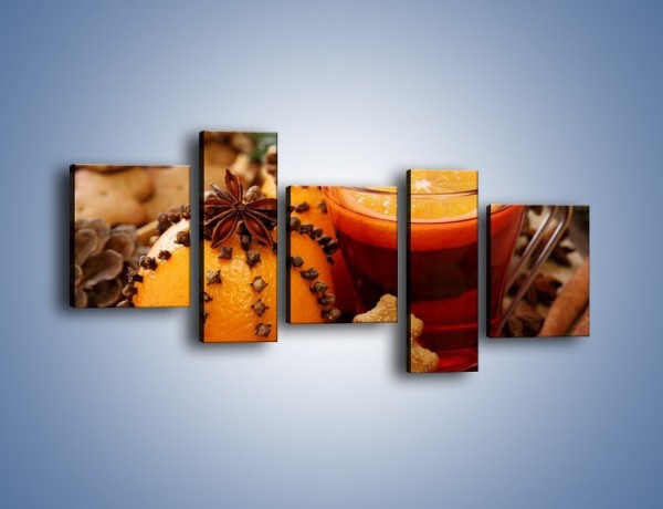 Obraz na płótnie – Jesienny wieczór z herbatą – pięcioczęściowy JN329W7