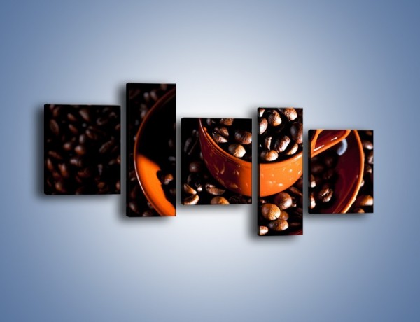 Obraz na płótnie – Filiżanka kawy z charakterem – pięcioczęściowy JN343W7