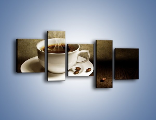 Obraz na płótnie – Kawa ze szczyptą szarości – pięcioczęściowy JN345W7