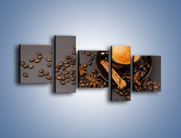 Obraz na płótnie – Kawa z goździkiem – pięcioczęściowy JN349W7