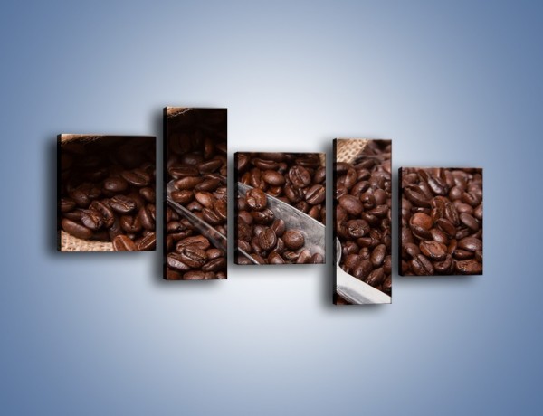 Obraz na płótnie – Worek pełen kawy – pięcioczęściowy JN372W7