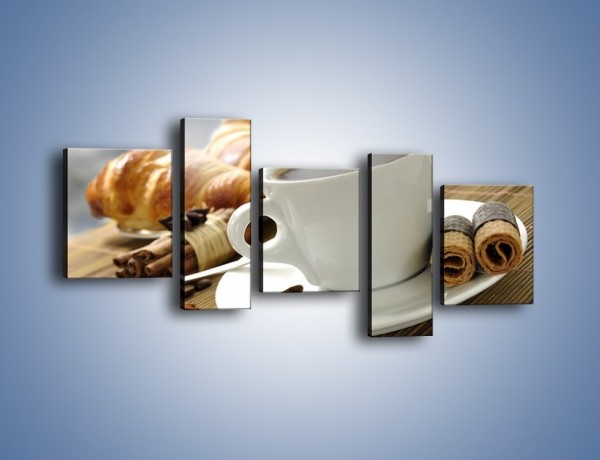 Obraz na płótnie – Francuski poranek z kawą – pięcioczęściowy JN383W7