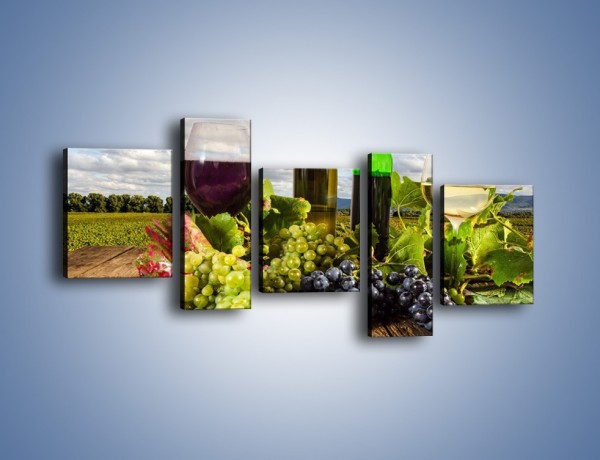 Obraz na płótnie – Wino w jesiennych klimatach – pięcioczęściowy JN415W7