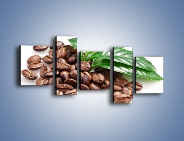 Obraz na płótnie – Kawa wśród zieleni – pięcioczęściowy JN418W7