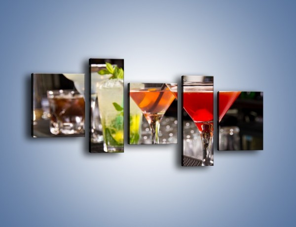 Obraz na płótnie – Drinki na barze – pięcioczęściowy JN432W7