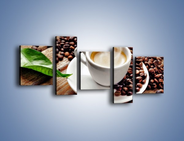 Obraz na płótnie – Letni błysk w filiżance kawy – pięcioczęściowy JN470W7